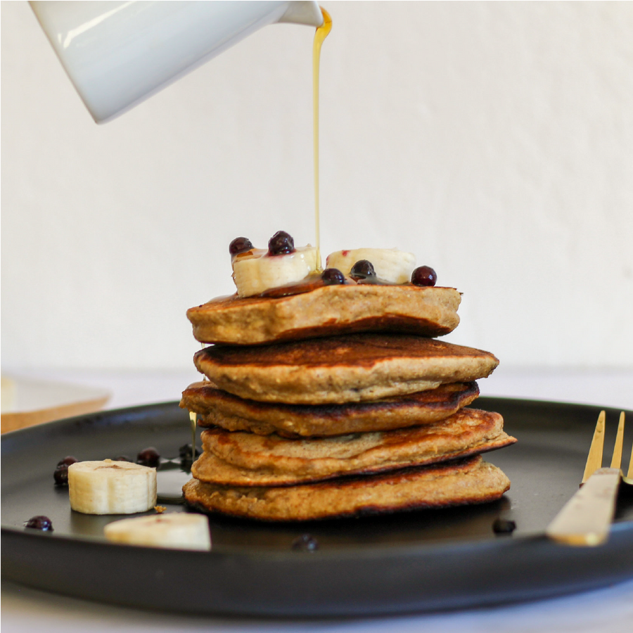 Almond Butter Banana Pancakes